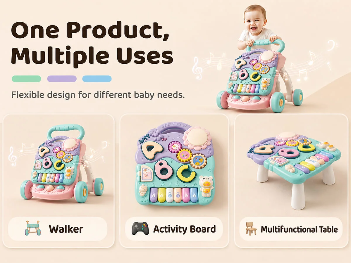 Baby Push Walker with Piano