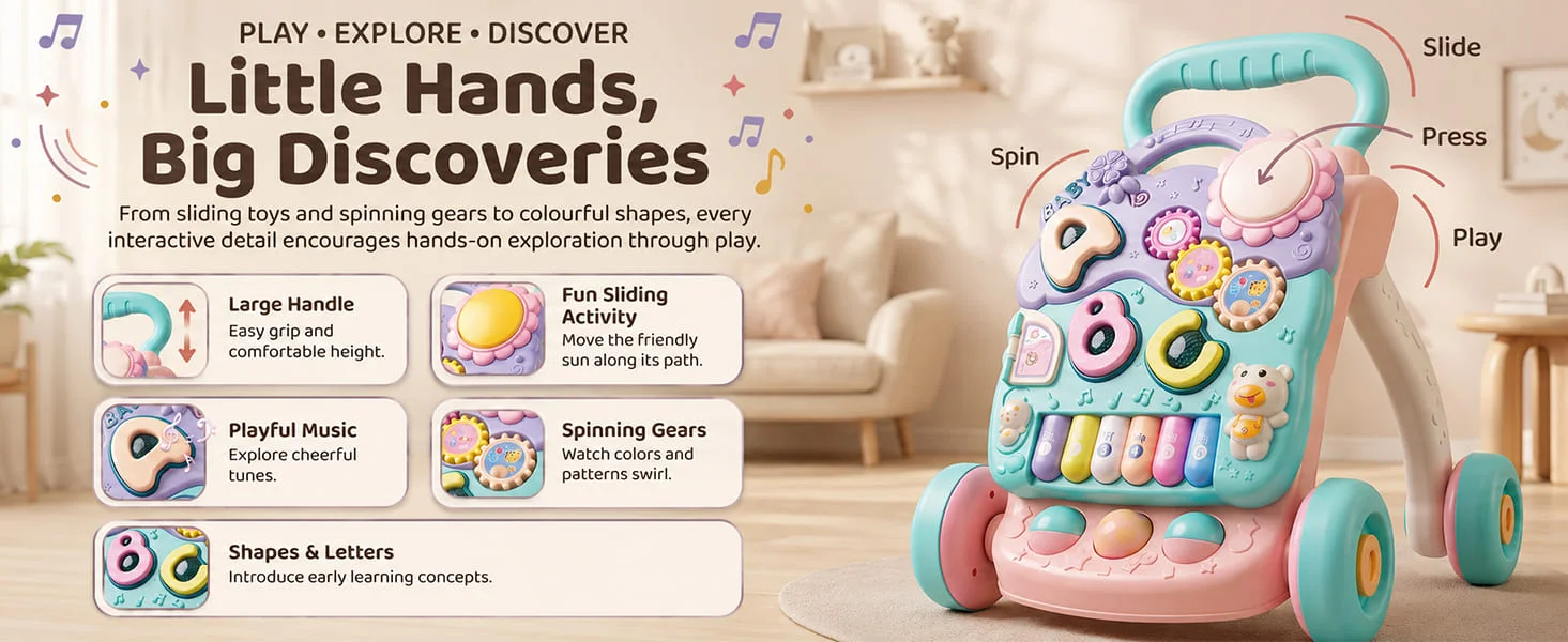 Baby Push Walker with Piano