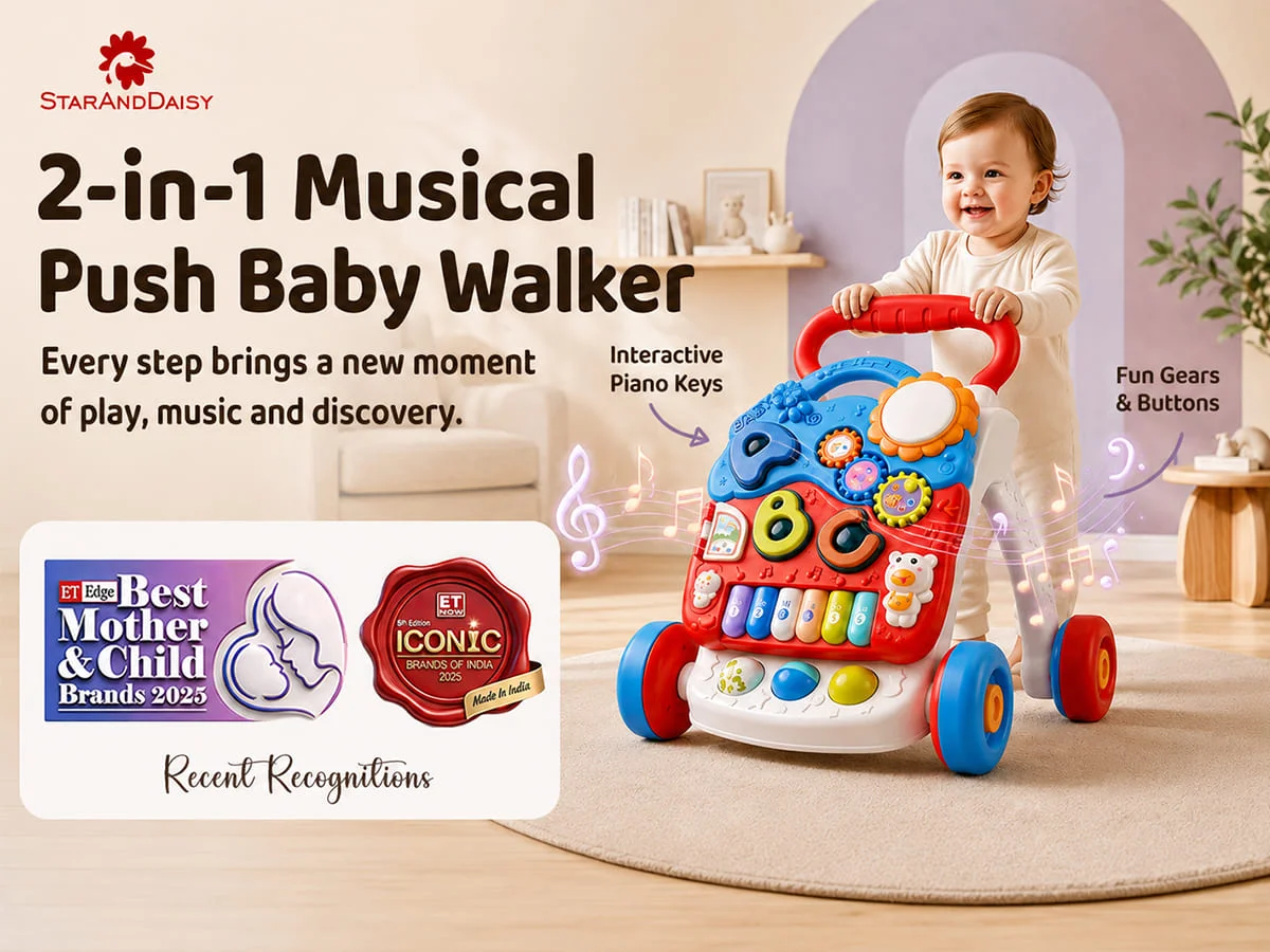 2-in-1 Baby Walker with Piano