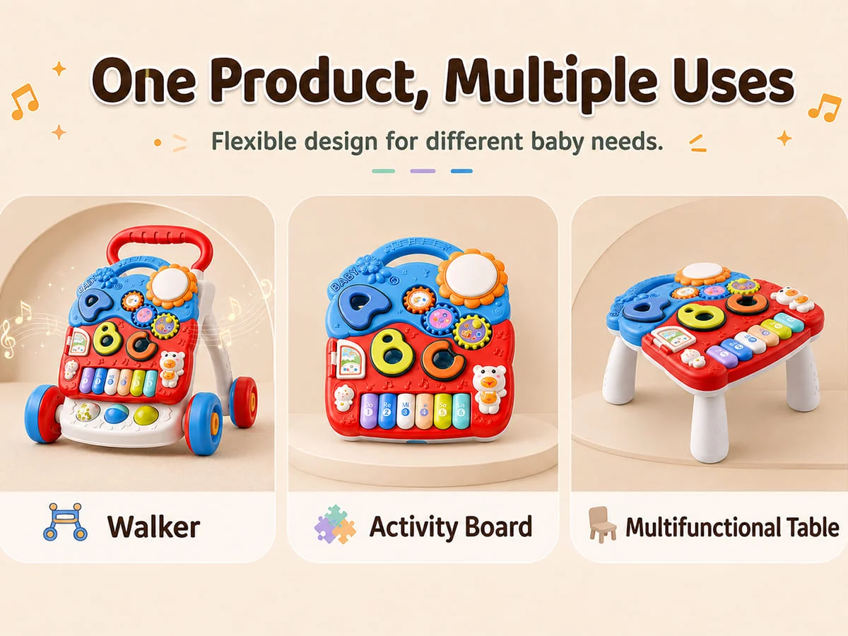 2-in-1 Baby Walker with Piano
