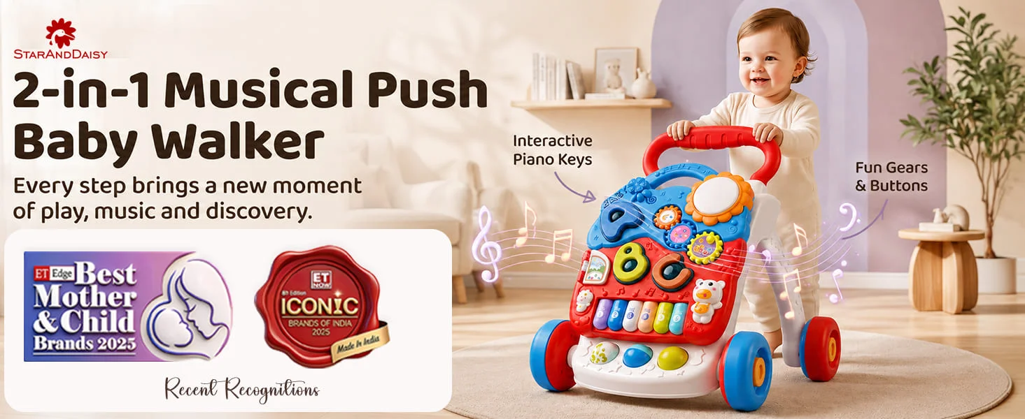 2-in-1 Baby Walker with Piano