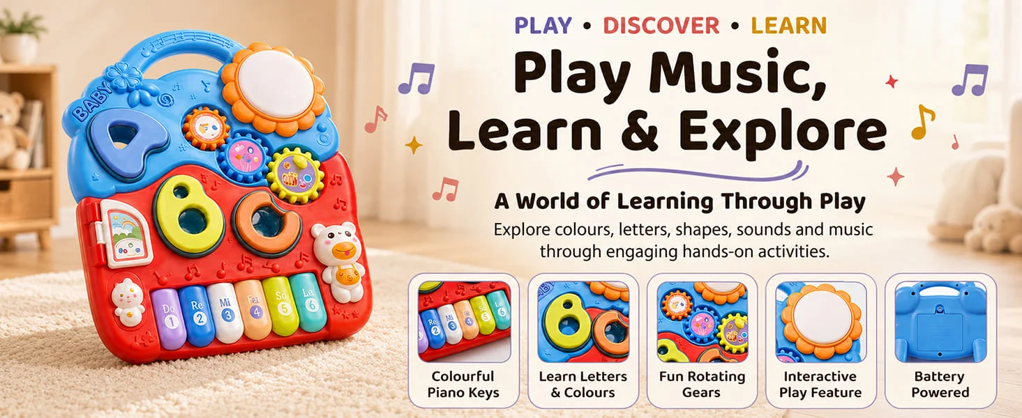 2-in-1 Baby Walker with Piano