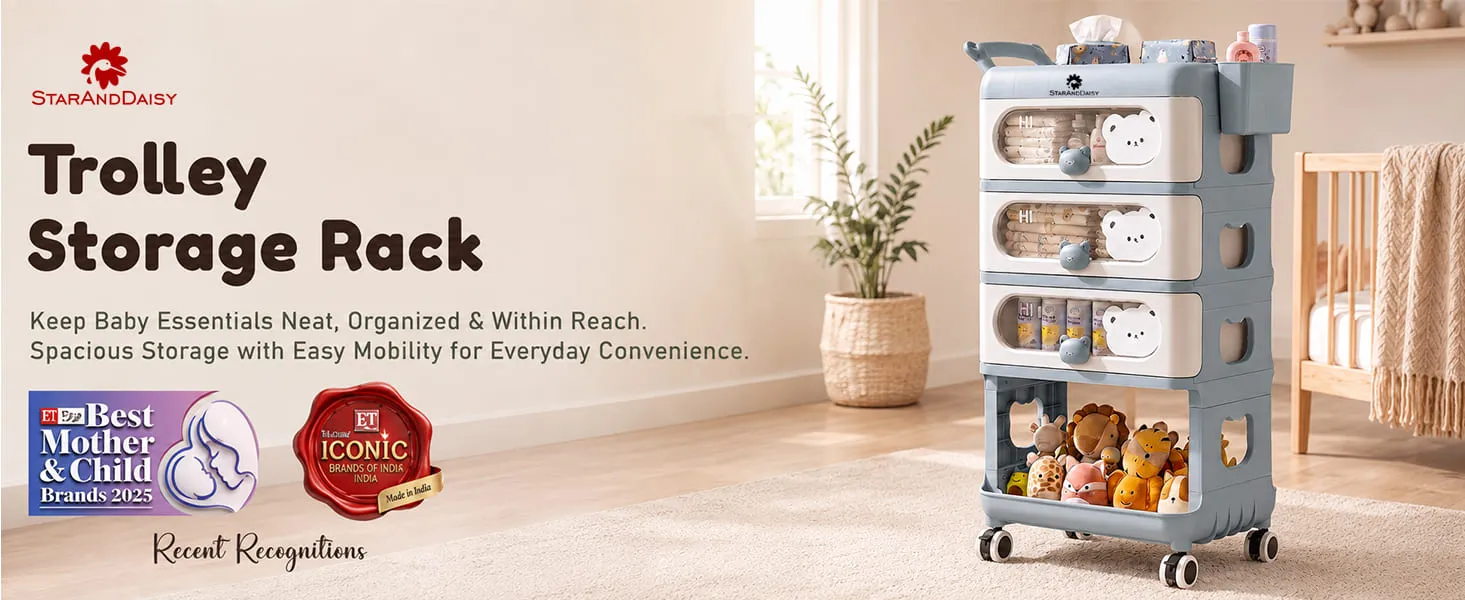 Baby Essentials Wardrobe Storage Rack with Wheels