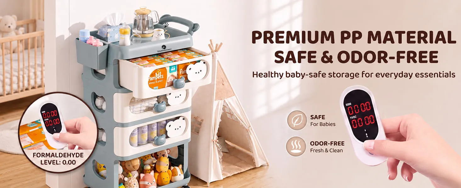 Baby Essentials Wardrobe Storage Rack with Wheels