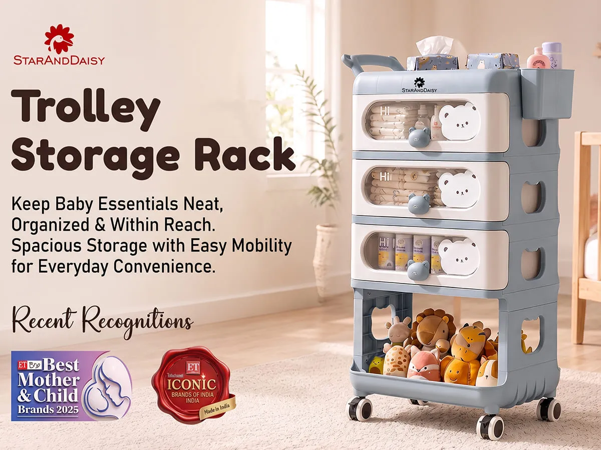 Baby Essentials Wardrobe Storage Rack with Wheels