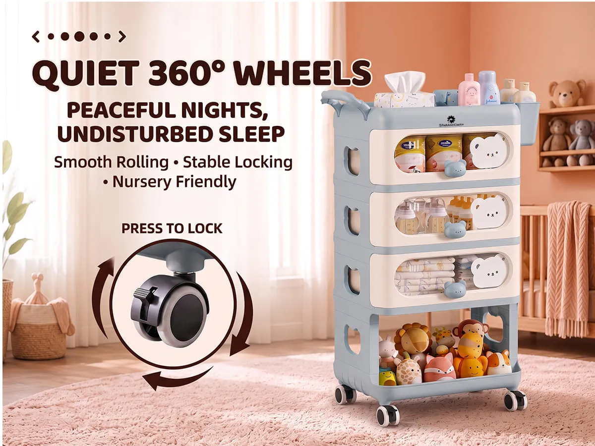 Baby Essentials Wardrobe Storage Rack with Wheels