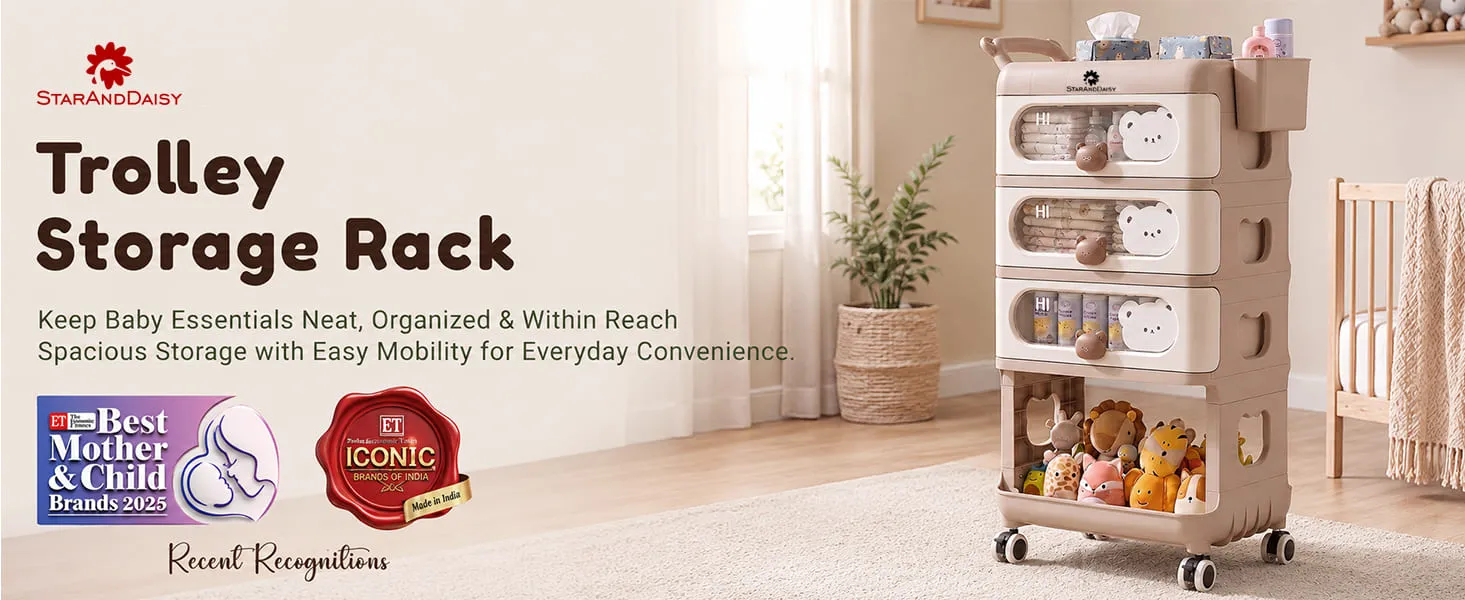 Baby Essentials Wardrobe Storage Rack with Wheels