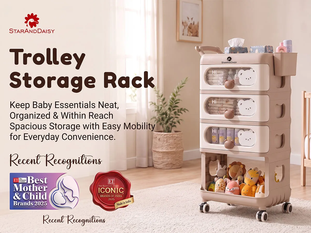 Baby Essentials Wardrobe Storage Rack with Wheels