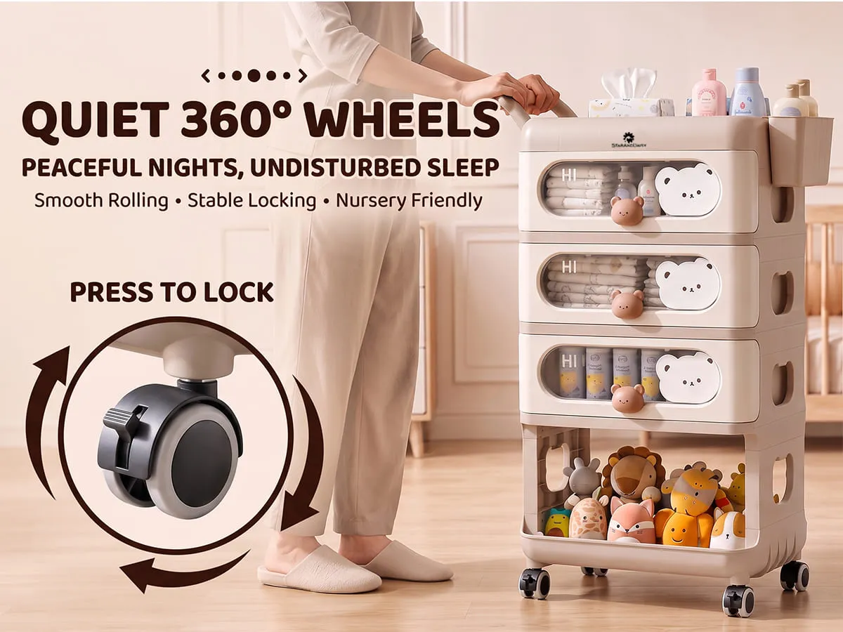 Baby Essentials Wardrobe Storage Rack with Wheels