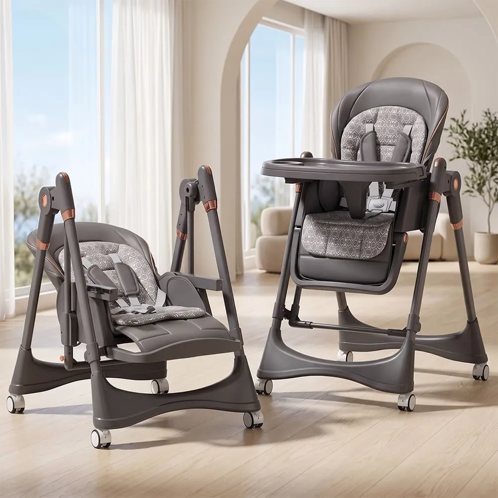2 in 1 Swing Royal High Chair grey