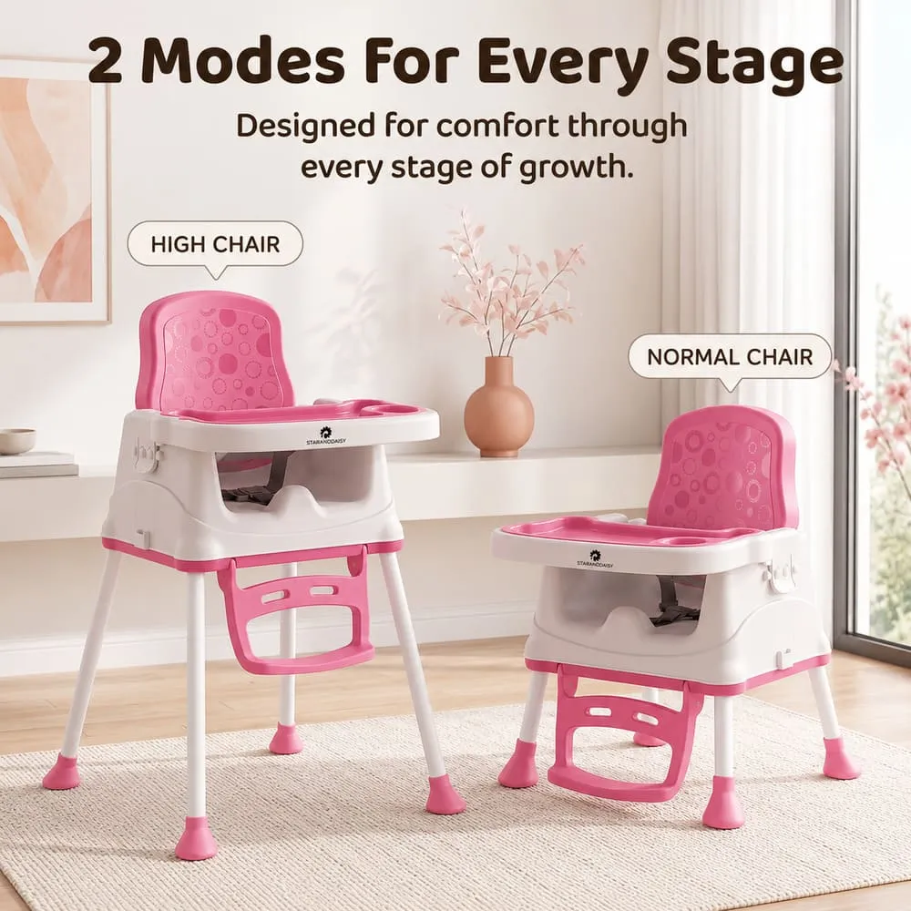 2 modes for every stage Munchkin Throne Baby High Chair Pink