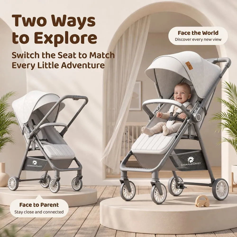 2 way explore bliss baby stroller grey