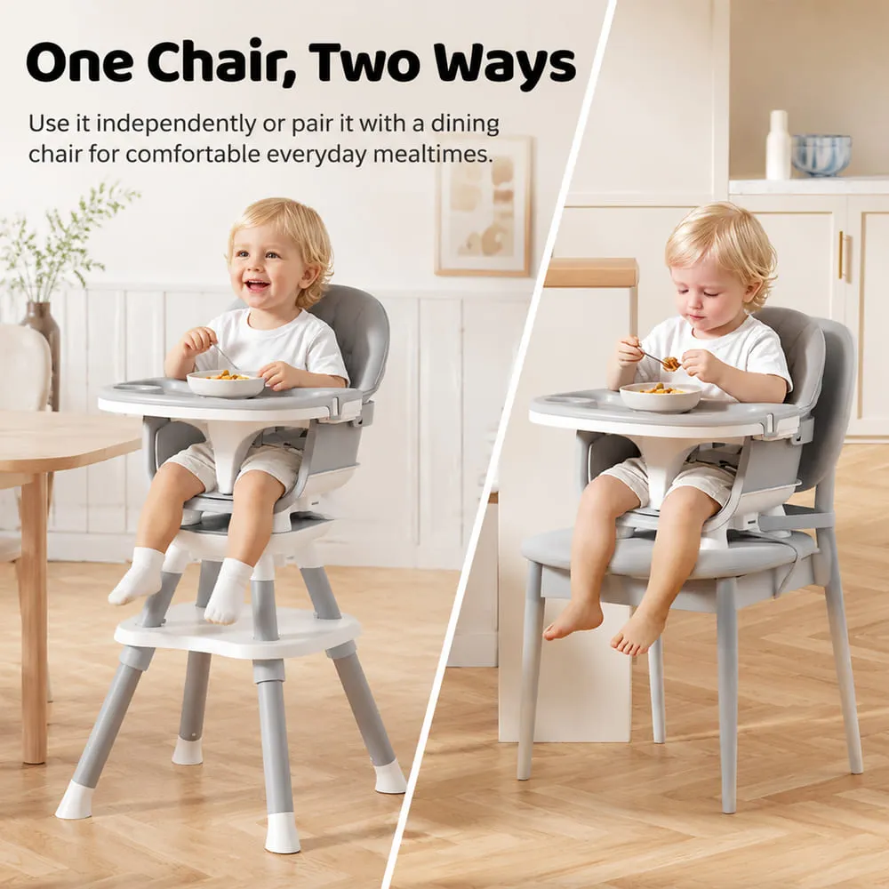 2 way sitting Multifunctional Dining Baby High Chair grey