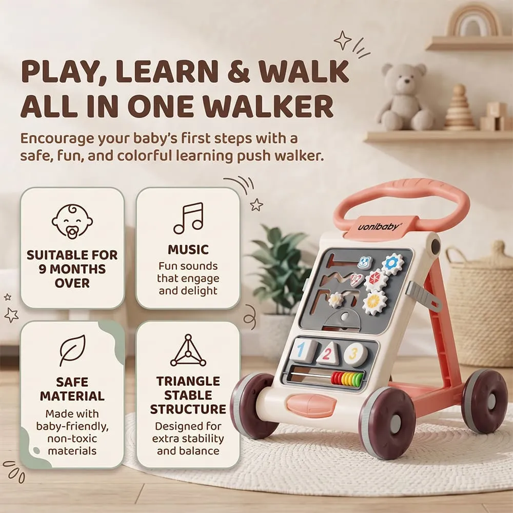3 in 1 uonibaby activity push walker beige