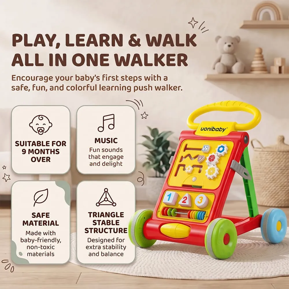 3 in1 uonibaby activity push walker red