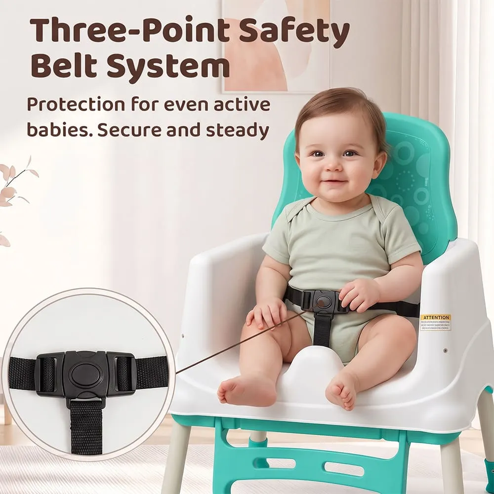 3 point safety belt munchkin baby high chair green