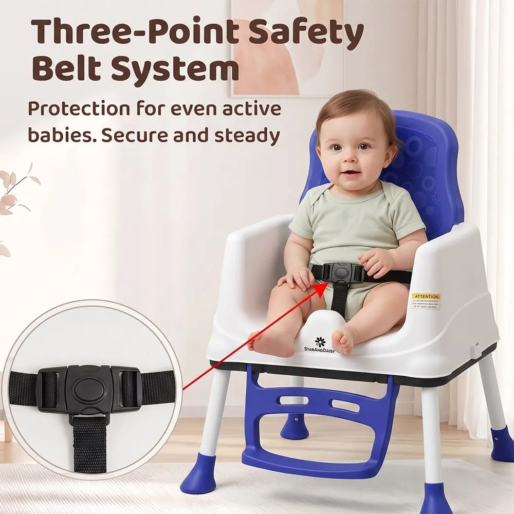 3 point safety belt with munchkin baby high chair blue