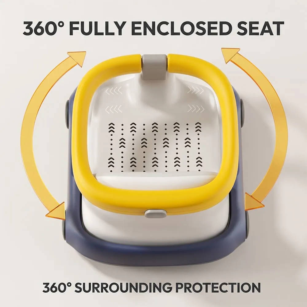 360 enclosed seat Multifunctional Baby Bath chair yellow blue
