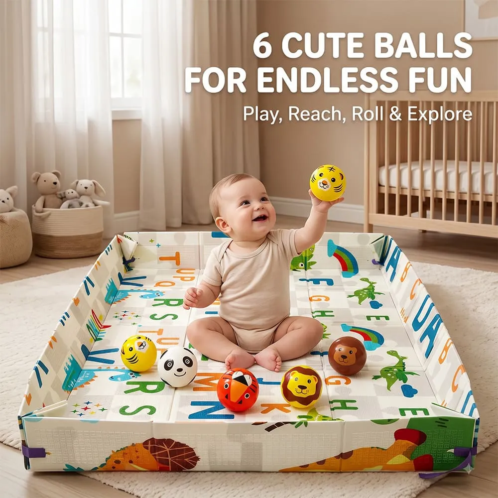 6 cute ball with Baby playmat and playpen abc print 6mm