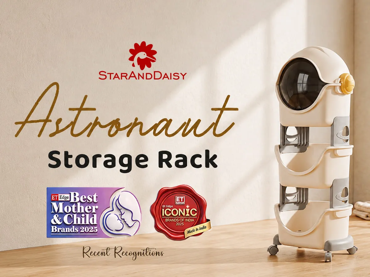 Astronaut 3-Tier Storage Organizer with Cover & Lockable Wheels