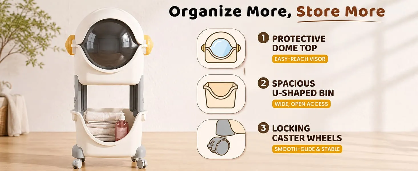 Astronaut 2-Tier Storage Organizer with Flip Cover