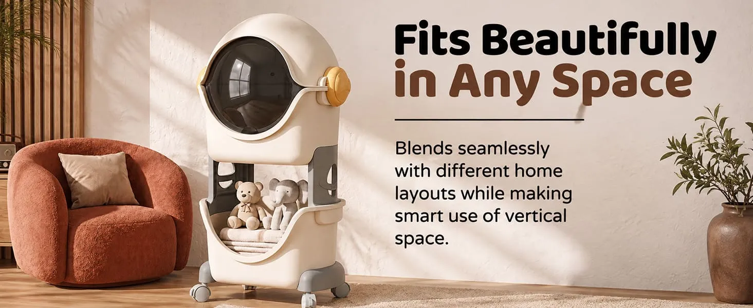 Astronaut 2-Tier Storage Organizer with Flip Cover