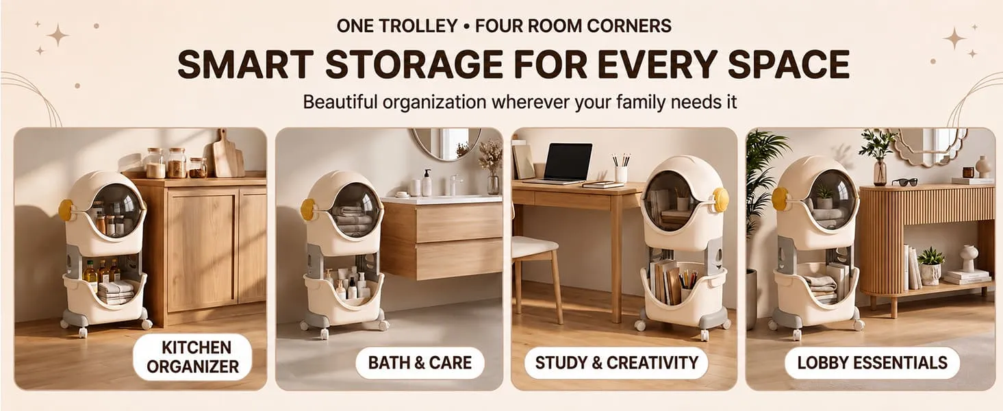 Astronaut 2-Tier Storage Organizer with Flip Cover