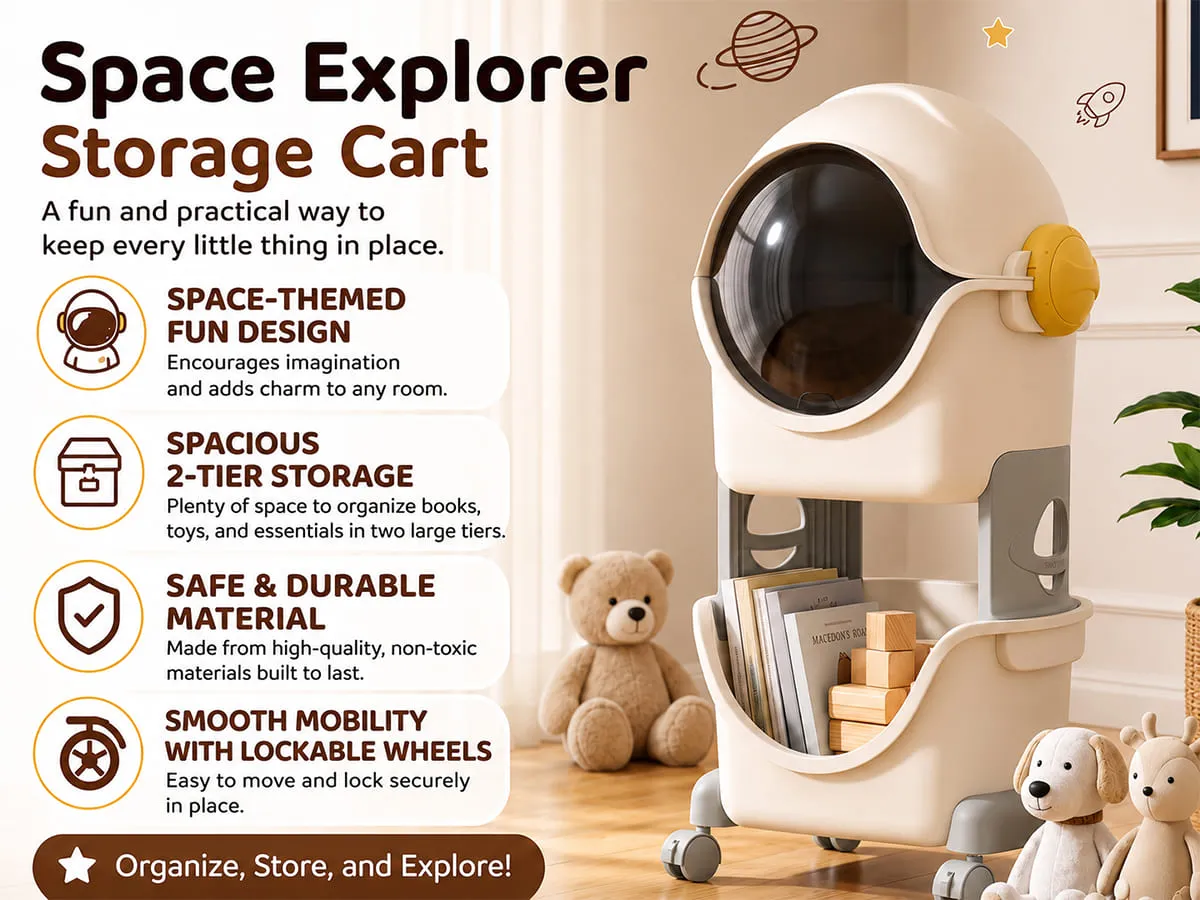 Astronaut 2-Tier Storage Organizer with Flip Cover