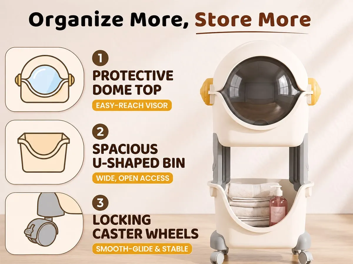 Astronaut 2-Tier Storage Organizer with Flip Cover