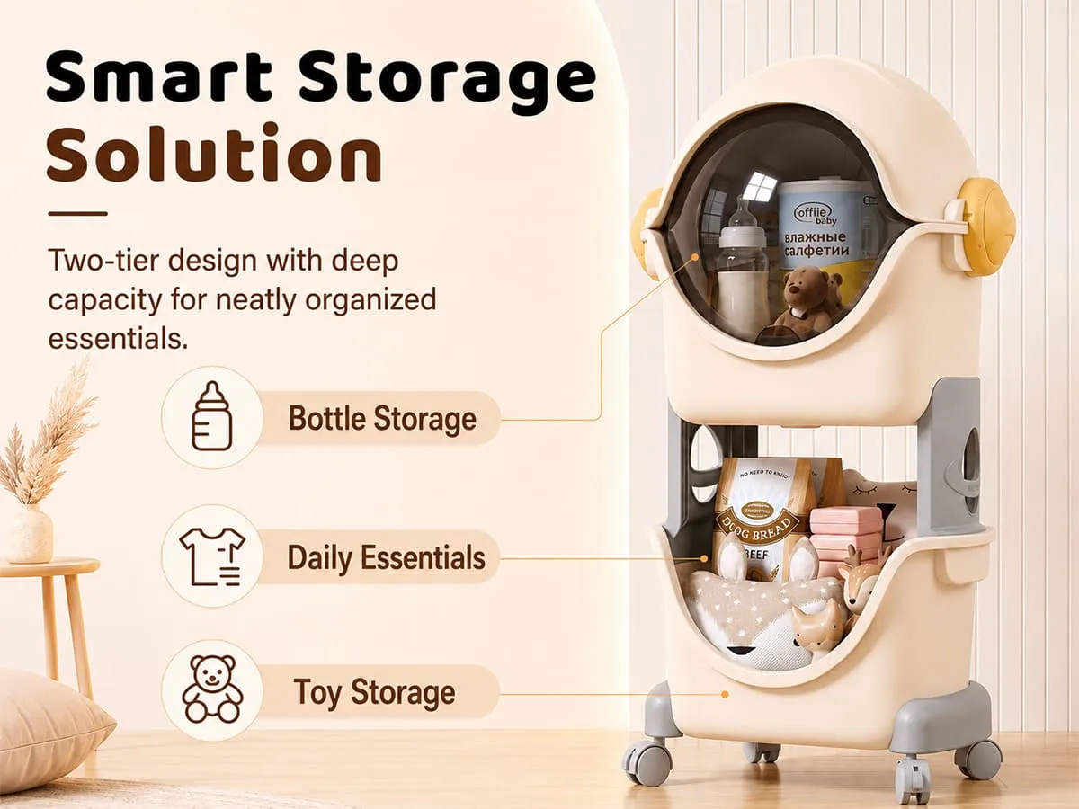 Astronaut 2-Tier Storage Organizer with Flip Cover