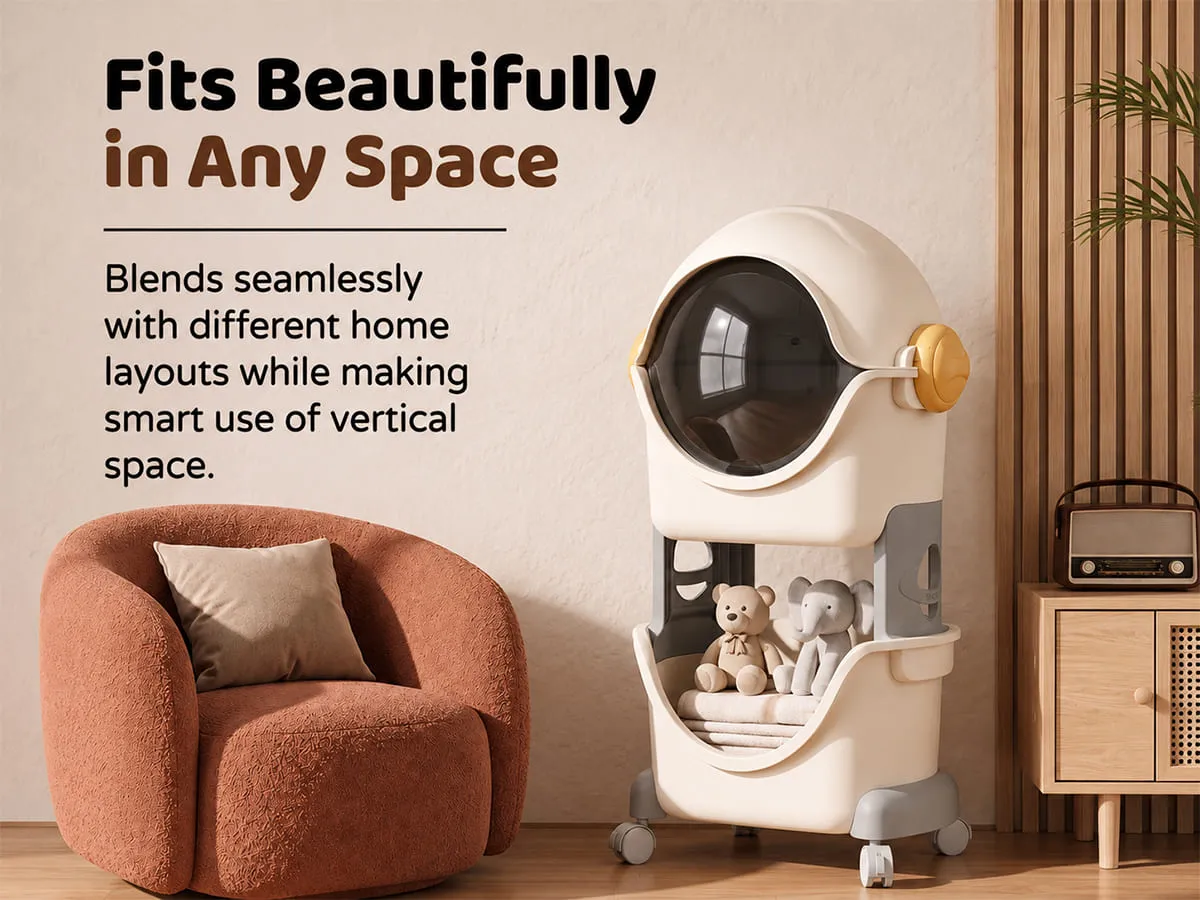 Astronaut 2-Tier Storage Organizer with Flip Cover