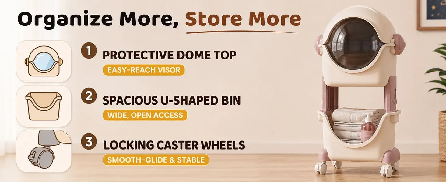 Astronaut 2-Tier Storage Organizer with Flip Cover