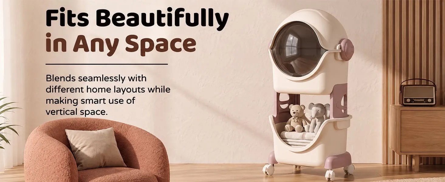 Astronaut 2-Tier Storage Organizer with Flip Cover