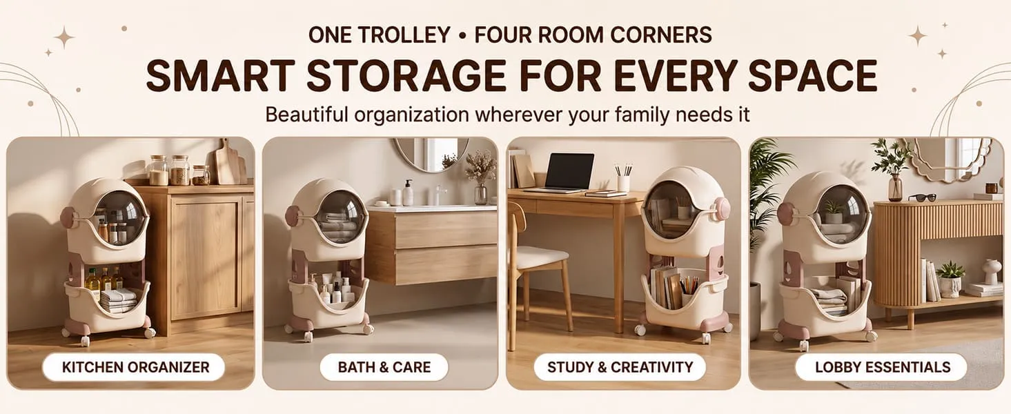 Astronaut 2-Tier Storage Organizer with Flip Cover