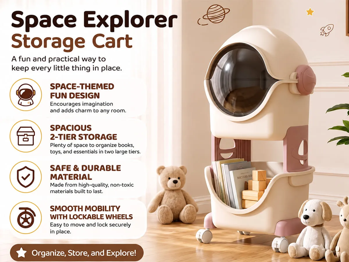 Astronaut 2-Tier Storage Organizer with Flip Cover