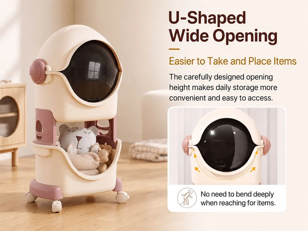 Astronaut 2-Tier Storage Organizer with Flip Cover