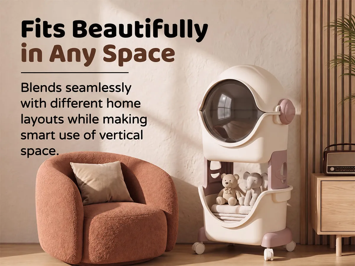Astronaut 2-Tier Storage Organizer with Flip Cover