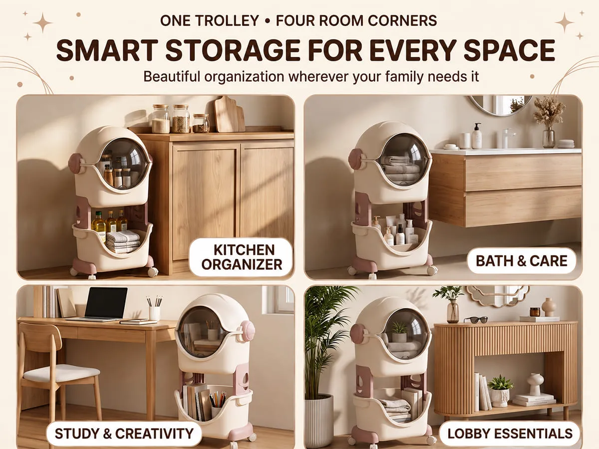 Astronaut 2-Tier Storage Organizer with Flip Cover