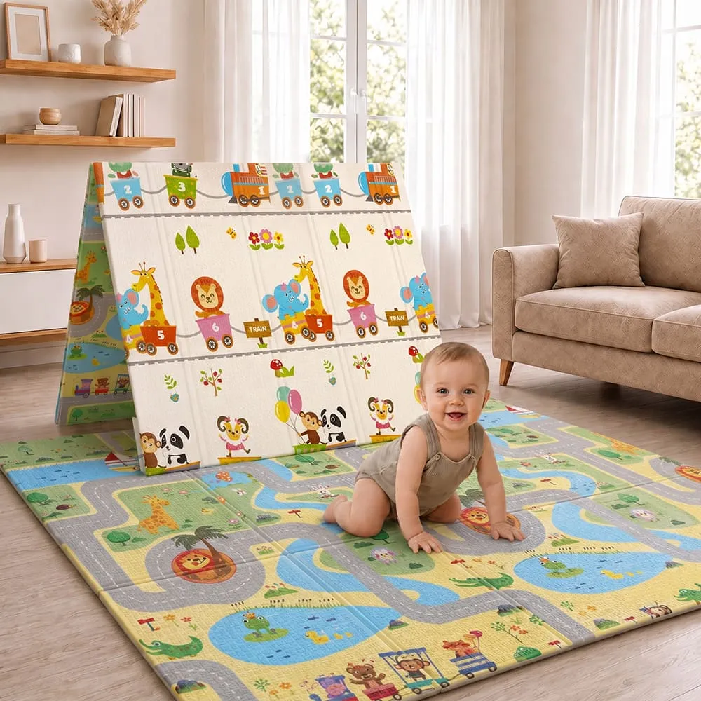 Baby Play Mat 6mm animal train