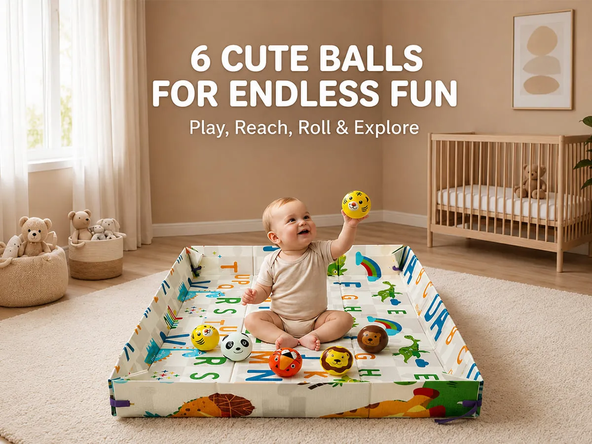 Baby Play Mat 6 × 5 ft, 6mm Thick Foldable XPE Foam Mat