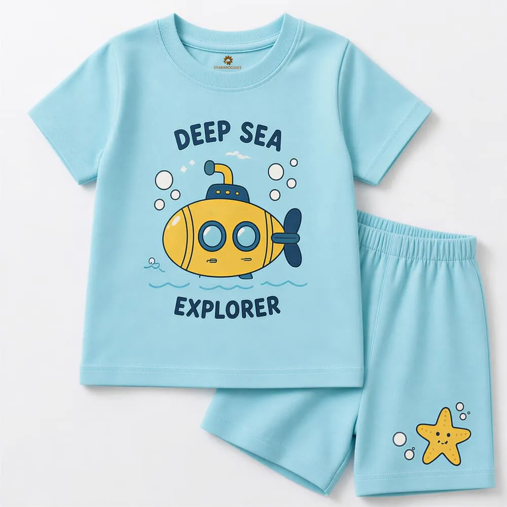 Baby t shirt with Firozi sumbarine