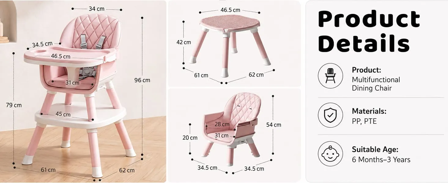 Multi-functional Baby Dining High Chair & Booster Seat