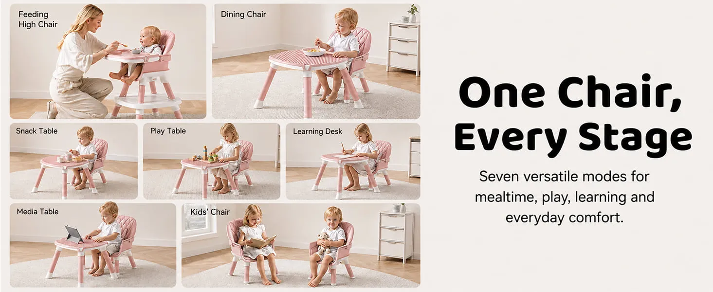 Multi-functional Baby Dining High Chair & Booster Seat