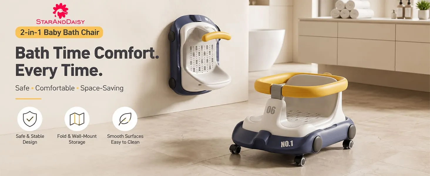 Multifunctional Baby Bathing Chair with 360° Safety Rail