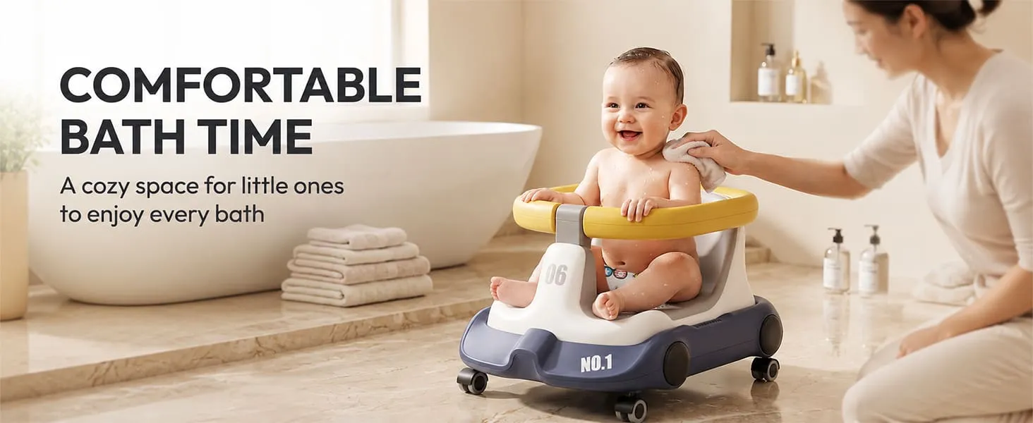 Multifunctional Baby Bathing Chair with 360° Safety Rail