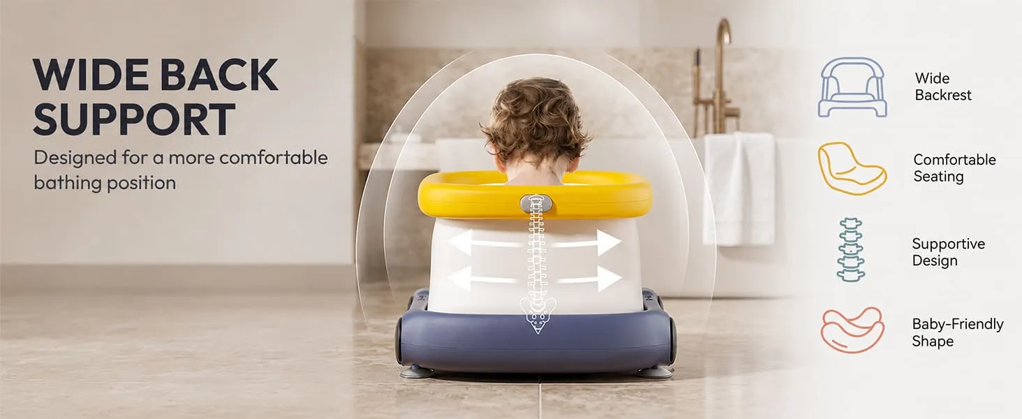 Multifunctional Baby Bathing Chair with 360° Safety Rail
