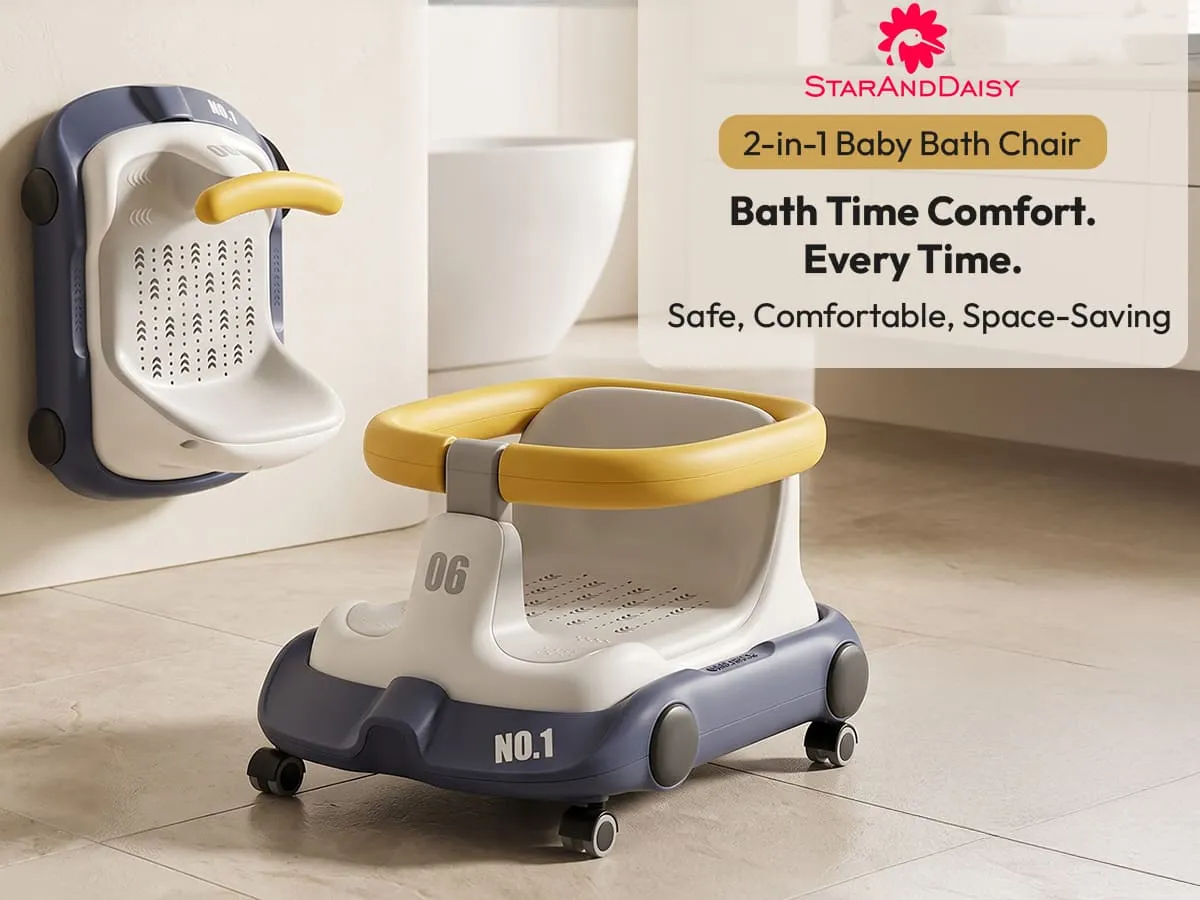 Multifunctional Baby Bathing Chair with 360° Safety Rail