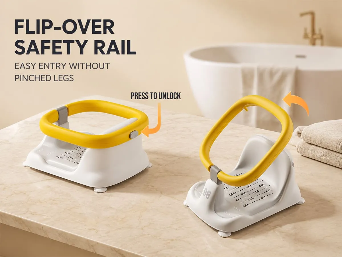 Multifunctional Baby Bathing Chair with 360° Safety Rail