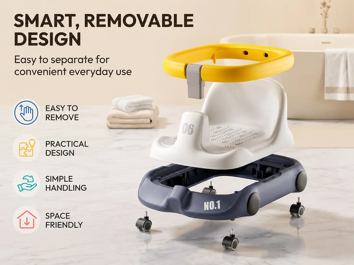 Multifunctional Baby Bathing Chair with 360° Safety Rail
