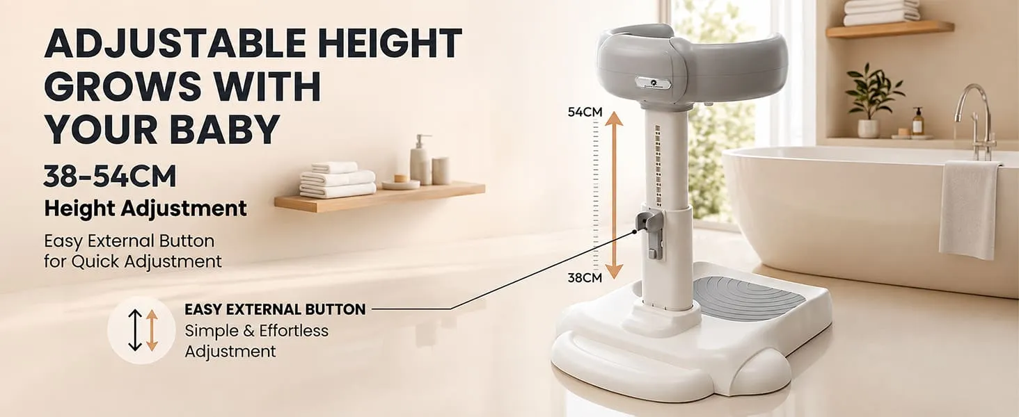 Baby Bath & Shower Standing Support Grey & White